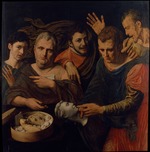 Key, Willem Adriaensz - Porträt von Frans Floris und Willem Key mit Titus, Caligula und Vitellius
