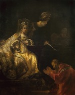 Rembrandt van Rhijn - Haman bittet Ester um Gnade