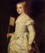Tizian - Bildnis einer Dame in Weiß