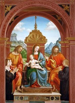 Zenale, Bernardo - Madonna und Kind mit den Heiligen Jakob, Philippus und Familie von Antonio Busti