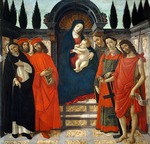 Botticelli, Sandro - Madonna und Kind mit der Heiligen (Pala del Trebbio)