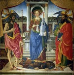 Rosselli, Cosimo di Lorenzo - Heilige Barbara mit heiligen Johannes dem Täufer und Matthäus