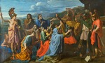 Poussin, Nicolas - Coriolanus' Familie bittet ihn, Rom zu verschonen (Veturia zu Füßen des Coriolanus)