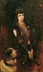 Romako, Anton - Porträt der Kaiserin Elisabeth von Österreich mit Bernhardinerhund 