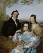 Navez, François-Joseph - Porträt von Théodore Joseph Jonet und seinen beiden Töchtern
