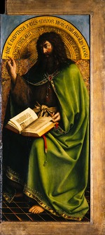 Eyck, Hubert (Huybrecht), van - Der Genter Altar. Anbetung des Gotteslammes: Johannes der Täufer