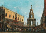 Bison, Giuseppe Bernardino - Das Fest des Giovedi Grasso vor dem Dogenpalast in Venedig 