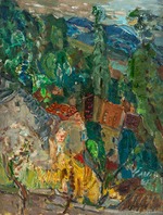 Soutine, Chaim - Stadtbild mit Zypressen, Südfrankreich