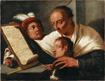 Pietro della Vecchia - Eine Lehrerin mit zwei Schülern