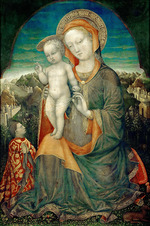 Bellini, Jacopo - Die Anbetung der Madonna mit Kind durch Leonello d'Este
