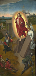 Memling, Hans, (Werkstatt) - Golgatha-Triptychon: Die Auferstehung, rechte Tafel
