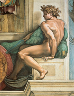 Buonarroti, Michelangelo - Ignudo (Deckenfresko in der Sixtinischen Kapelle)