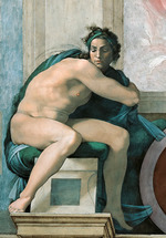Buonarroti, Michelangelo - Ignudo (Deckenfresko in der Sixtinischen Kapelle)