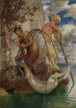 Böcklin, Arnold - Zwei fischende Pane