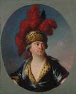 Lenoir, Simon Bernard - Porträt von Henri-Louis Lekain (1728-1778) als Dschingis Khan in  Tragödie L'Orphelin de la Chine von Voltaire