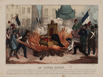 Unbekannter Künstler - Thronverbrennung des Königs Louis Philippe am 25. Februar 1848 auf der Place de la Bastille in Paris