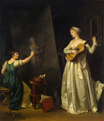 Gérard, Marguerite - Künstlerin, ein Porträt einer Musikerin malend