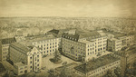 Weeser-Krell, Ferdinand - Blick auf das Firmengelände des F. Bruckmann Verlags in der Nymphenburger Straße in München