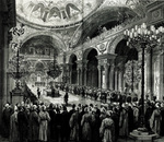 Unbekannter Künstler - Die Osmanische Verfassung wird durch Sultan Abdülhamid II. im Dolmabahçe-Palast im Dezember 1876 erlassen