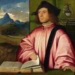 Cariani, Giovanni - Porträt von Giovanni Benedetto Caravaggi