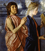 Caselli, Cristoforo - Heiliger Johannes der Täufer und die heilige Katharina von Alexandria (Aus dem Polyptychon von Cornalba)