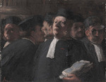 Daumier, Honoré - La salle des pas-perdus au Palais de Justice