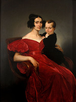 Hayez, Francesco - Porträt der Gräfin Teresa Zumali Marsili mit ihrem Sohn Giuseppe