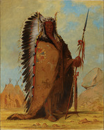 Catlin, George - Ee-áh-sá-pa, der schwarze Fels, Häuptling des Sioux-Stammes