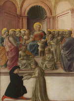 Lippi, Fra Filippo - Madonna und Kind mit Heiligen, Engeln und einem Devotee
