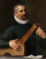 Carracci, Agostino - Bildnis eines Lautenspielers (Orazio Bassani?) 