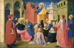 Angelico, Fra Giovanni, da Fiesole - Predigt des Heiligen Petrus in Anwesenheit des Heiligen Markus (Predella des Linaioli-Tabernakel) 