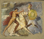 Römisch-pompejanische Wandmalerei - Pegasus und Bellerophon