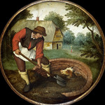 Brueghel, Pieter, der Jüngere - Er schüttet den Brunnen zu, nachdem das Kalb ertrunken ist