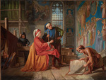 Toniolo, Leopoldo - Dante besucht Giotto in der Scrovegni-Kapelle