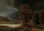 Rembrandt van Rhijn - Landschaft mit dem Gleichnis vom barmherzigen Samariter