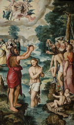 Robionoy, Jean de - Die Taufe Christi (Triptychon, linke Tafel)