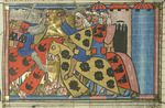 Montbaston, Richard de - Die Schlacht von Xerigordon 1096 (Aus Li rommans de Godefroy de Buillon et de Salehadin)