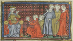 Montbaston, Richard de - Alexius I. Komnenus und Hugo von Vermandois (Aus Li rommans de Godefroy de Buillon et de Salehadin)