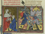 Montbaston, Richard de - Die Schlacht von Nahr al-Kalb 1100 (Aus Li rommans de Godefroy de Buillon et de Salehadin)