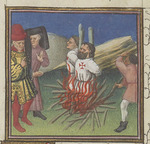 Unbekannter Künstler - Hinrichtung der Templer. Aus «Des Cas des nobles hommes et femmes» von Boccaccio
