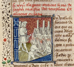 Unbekannter Künstler - Hinrichtung der Templer. Aus: De casibus virorum illustrium von Giovanni Boccaccio