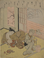 Harunobu, Suzuki - Taira no Kanemori (Mutter mit ihrem Kind und einer älteren Frau)