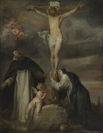 Dyck, Sir Anthonis van - Christus am Kreuz mit Heiligen Katharina von Siena, Heiligen Dominikus und einem Engel