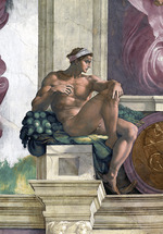 Buonarroti, Michelangelo - Ignudo (Deckenfresko in der Sixtinischen Kapelle)