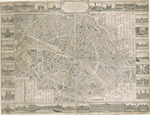 Unbekannter Künstler - Nouveau plan de Paris (Karte von Paris mit Illustrationen, Straßen, Hauptdenkmälern und öffentlichen Gebäuden)