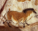 Jungpaläolithische Kunst - Chinesisches Pferd. Felsbild von Lascaux