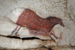Jungpaläolithische Kunst - Galoppierendes Pferd. Felsbild von Lascaux