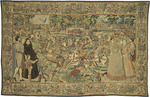 Meister MGP, Brüssel - Das Turnier (Carrousel des chevaliers bretons et irlandais à Bayonne). Aus der Valois-Wandteppiche