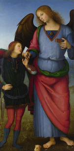 Perugino - Der Erzengel Raphael und Tobias (Aus dem Altartriptychon der Certosa von Pavia)
