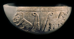 Sumerische Kultur - Sumerisches Schilfhaus. Detail eines Trogs aus Uruk